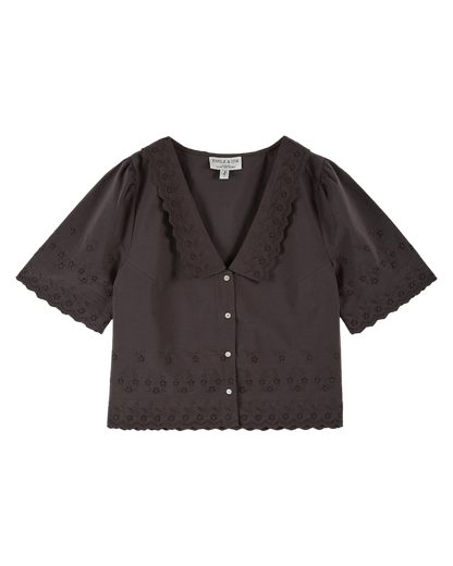 Blouse broderie anglaise bitume