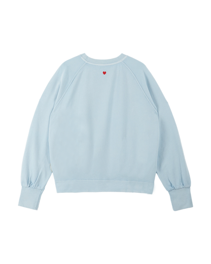 Sweat coton et teinture bio bleu glacier