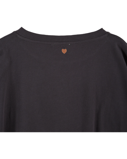 T-shirt oversize léopard coton bio charbon