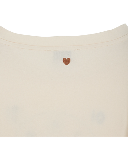 T-shirt oversize léopard coton bio crème