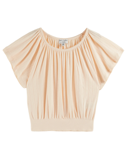 Top pointelle modal crème