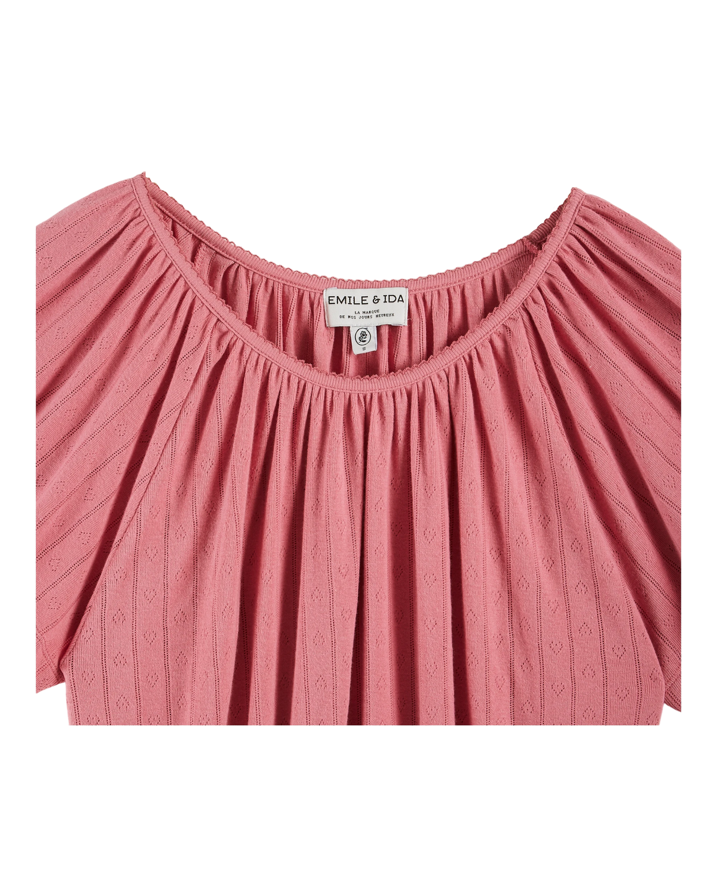 Top pointelle modal framboise