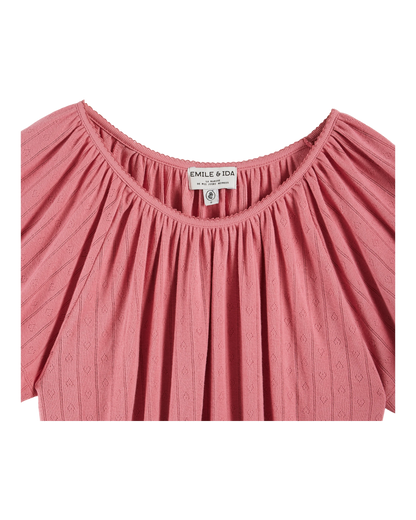 Top pointelle modal framboise