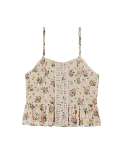 Top fines bretelles printemps rose