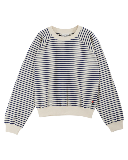 Sweat femme rayures coton bio marine