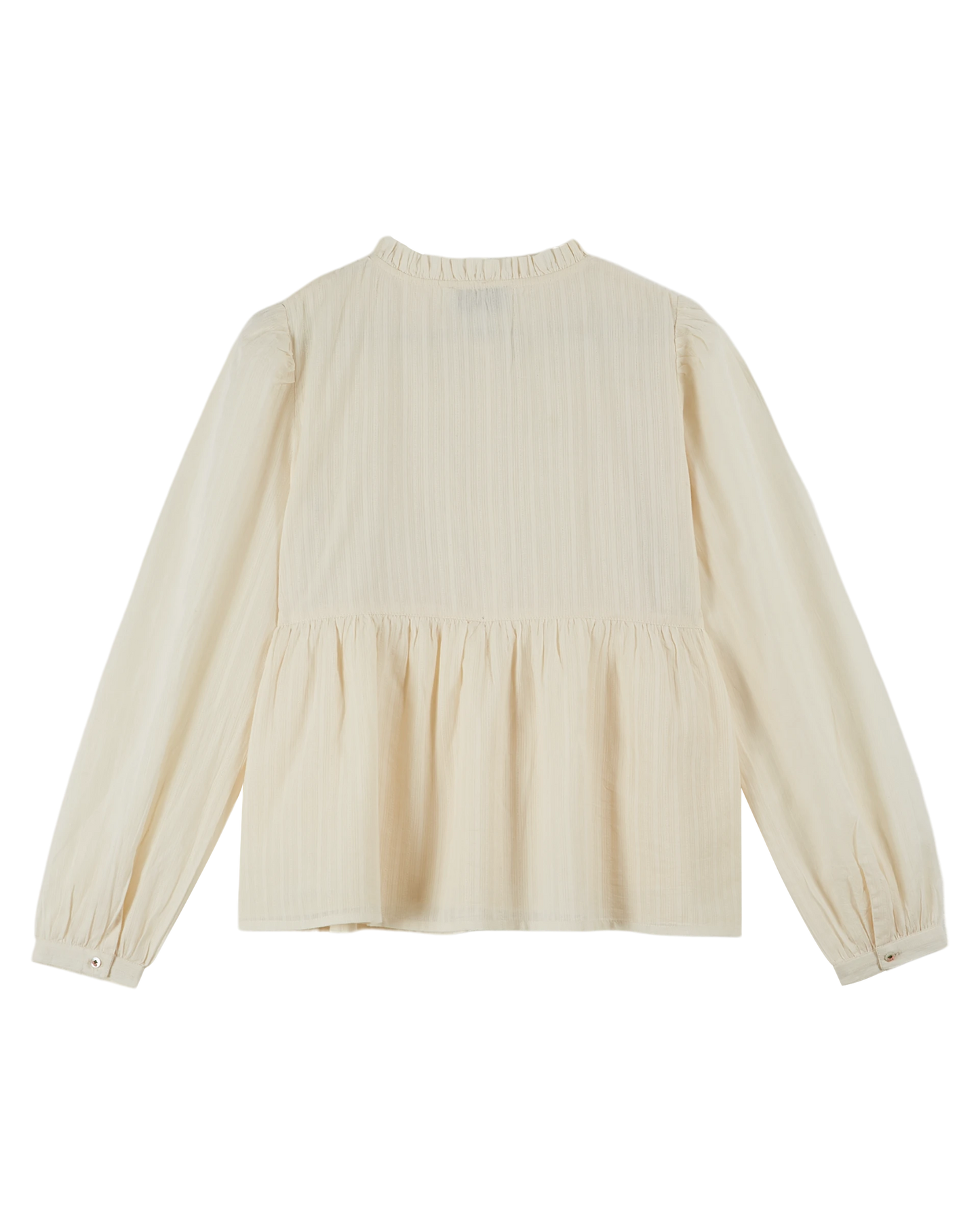 Blouse brodée smockée écru