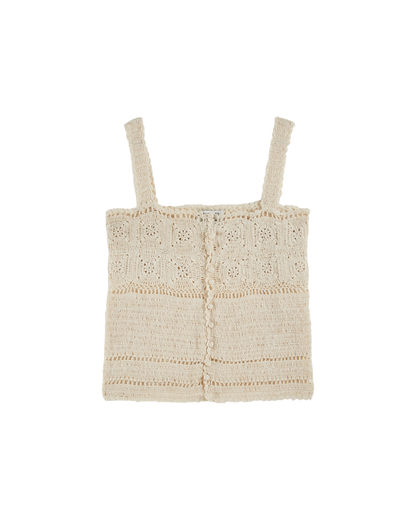 Top crochet écru
