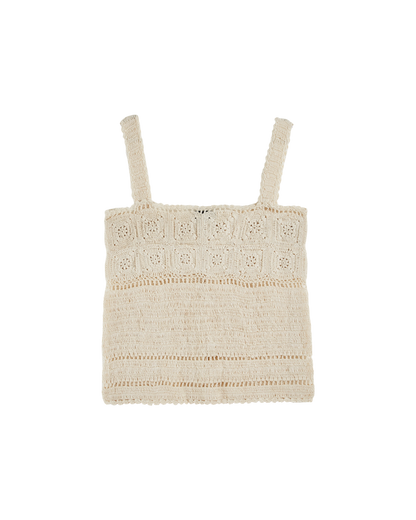 Top crochet écru
