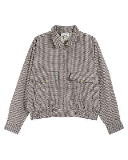 Blouson carreaux noir et marron