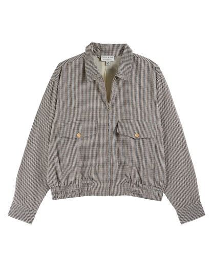 Blouson carreaux noir et marron