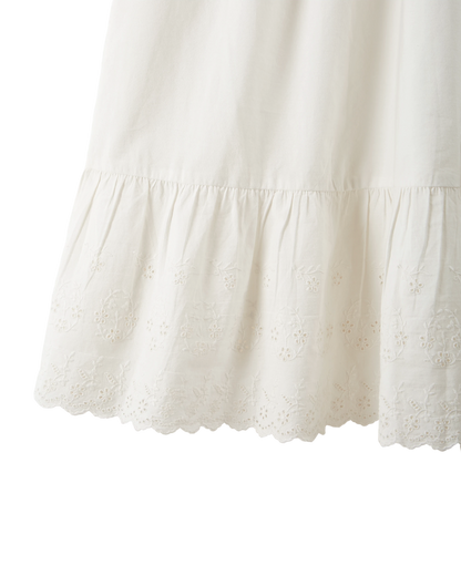 Robe longue broderie anglaise blanc