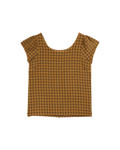 Top khadi carreaux ocre