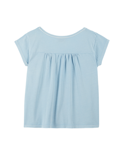 T-shirt coton et teinture bio bleu glacier
