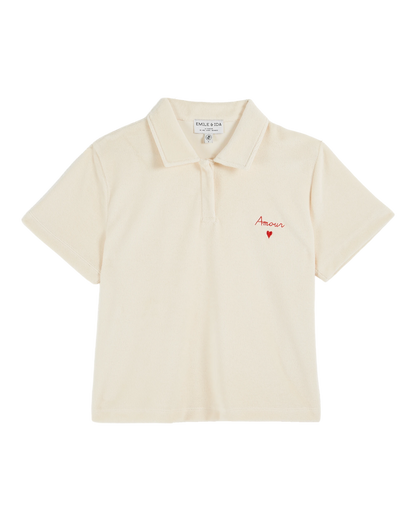 Polo éponge Amour crème