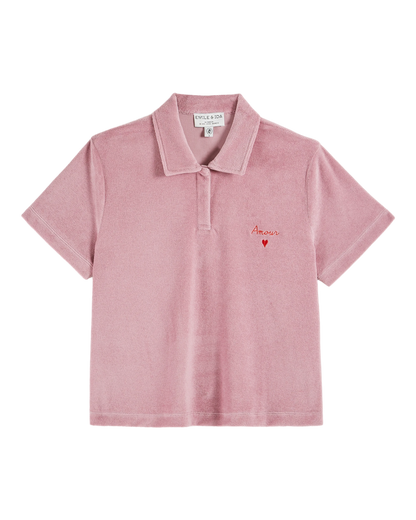 Polo éponge Amour lilas