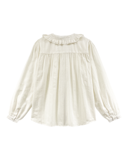 Blouse rayures lurex blanc