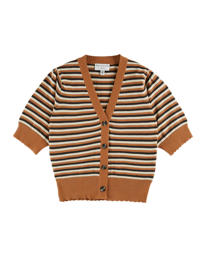 Cardigan rayures caramel
