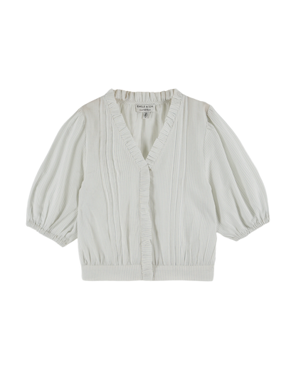 Blouse crop rayures ciel