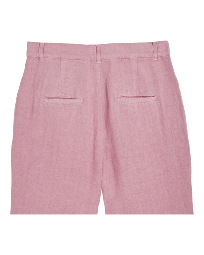 Pantalon droit lin lilas