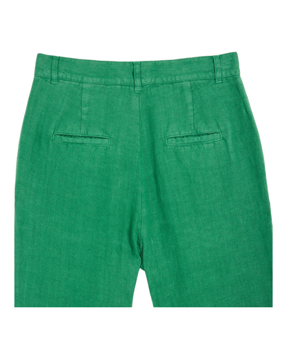 Pantalon droit lin vert