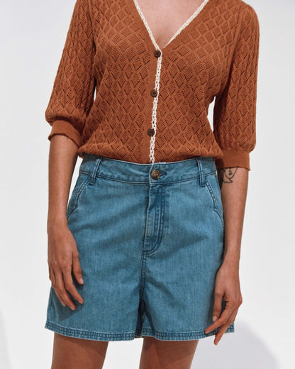 Short denim bleu clair