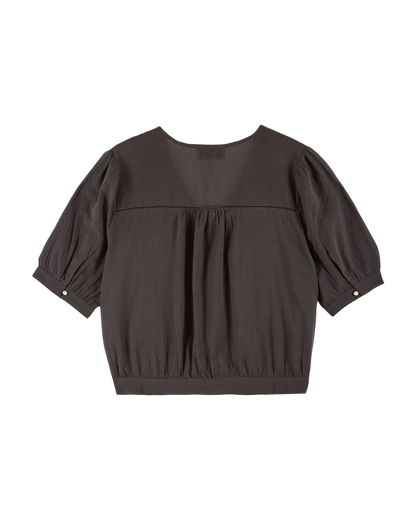 Blouse brodée vintage bitume