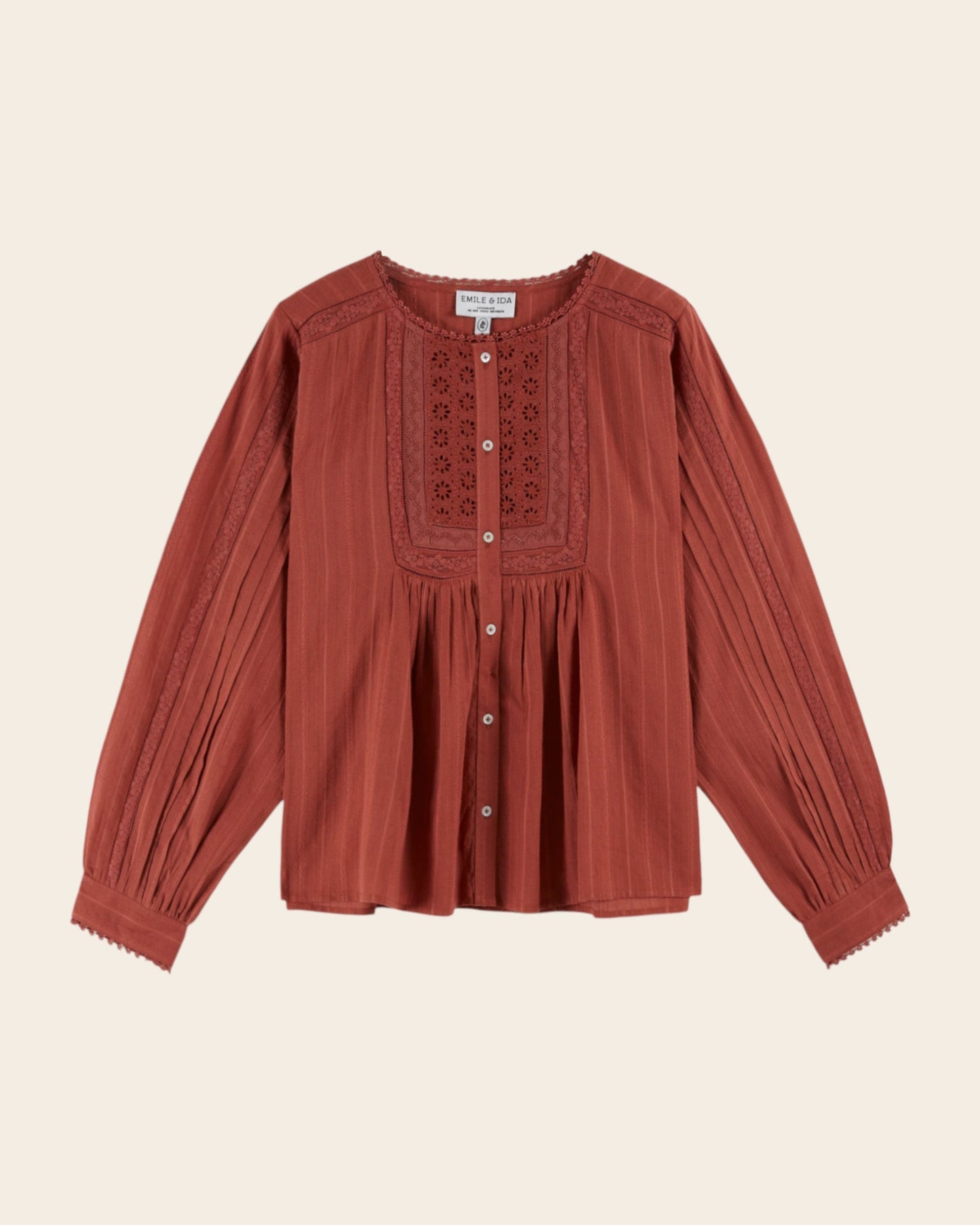 Blouse - Dentelle brique
