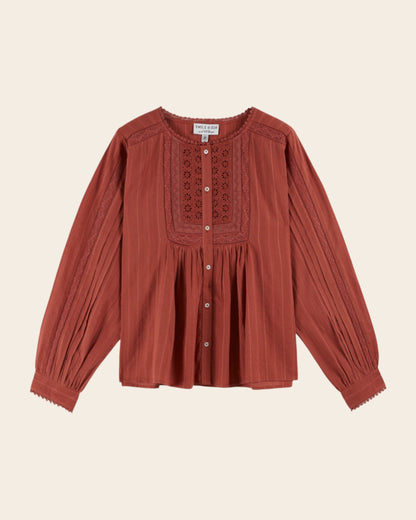 Blouse - Dentelle brique