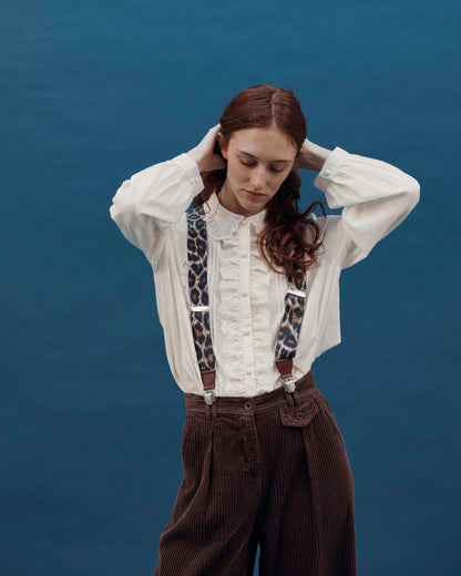 Pantalon - 7/8 velours cotelé marron
