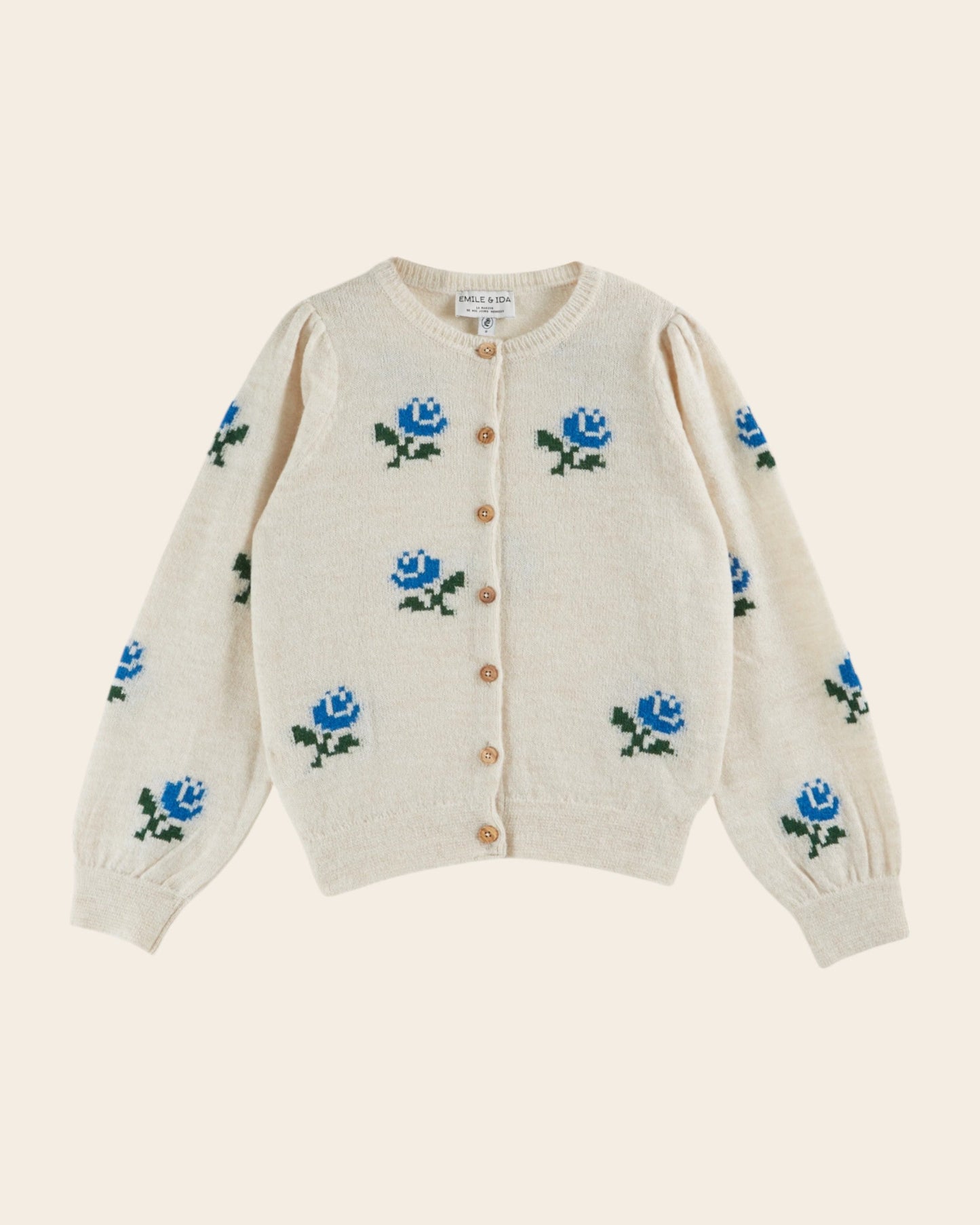 Cardigan - Fleurs écru