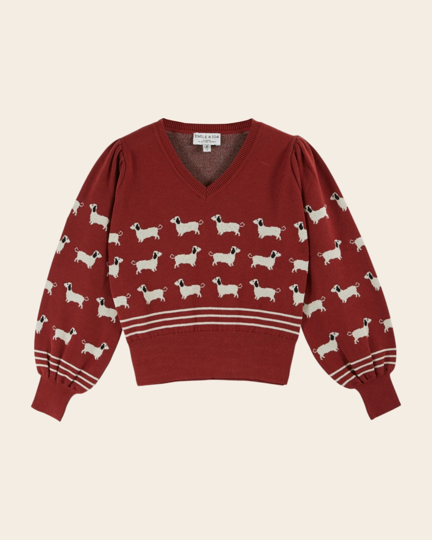Pull - Teckels coton bio brique