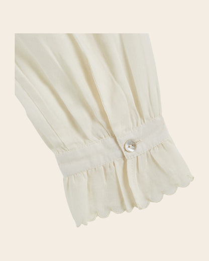 Blouse - Brodé en coton écru