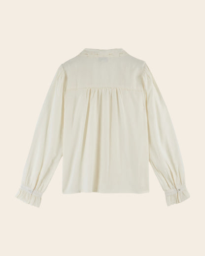 Blouse - Brodé en coton écru
