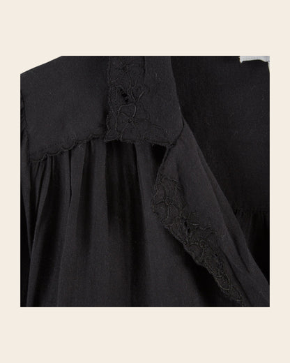 Blouse - Brodé en coton noir