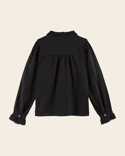 Blouse - Brodé en coton noir