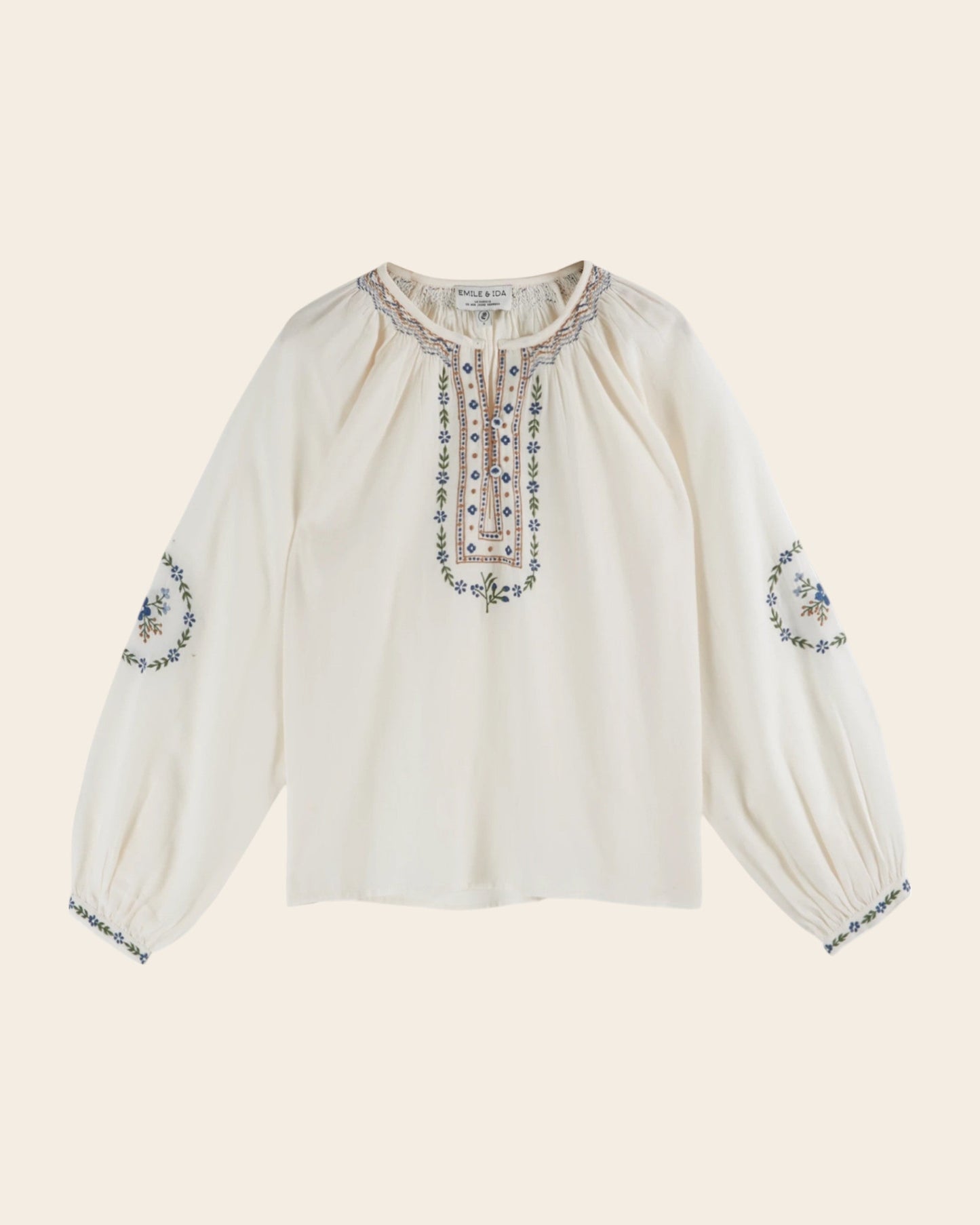 Blouse - Brodé ethnique écru