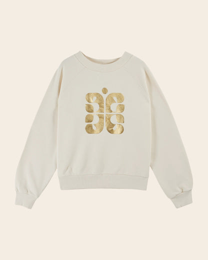 Sweat - Logo coton bio écru