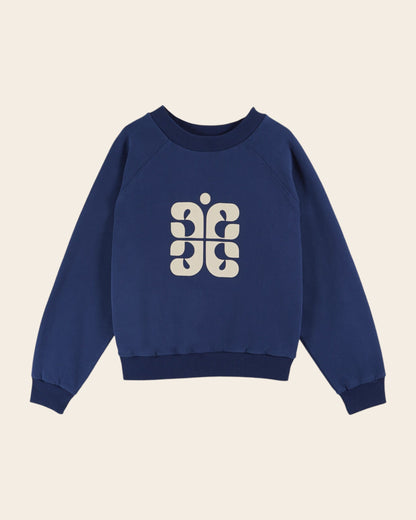 Sweat - Logo coton bio bleu foncé