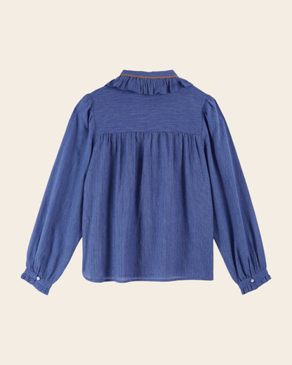 Blouse - Khadi rayures bleu