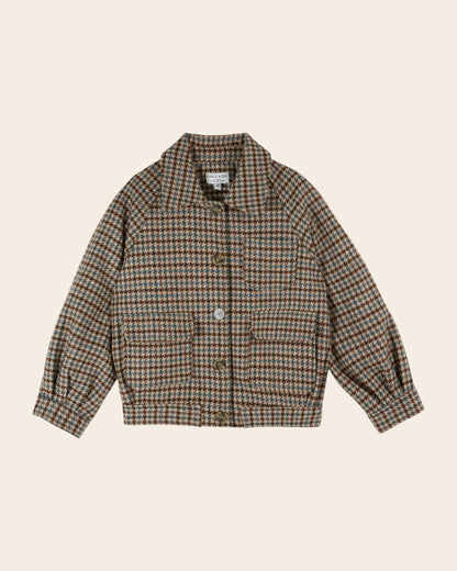 Blouson - Pied de coq beige et marron