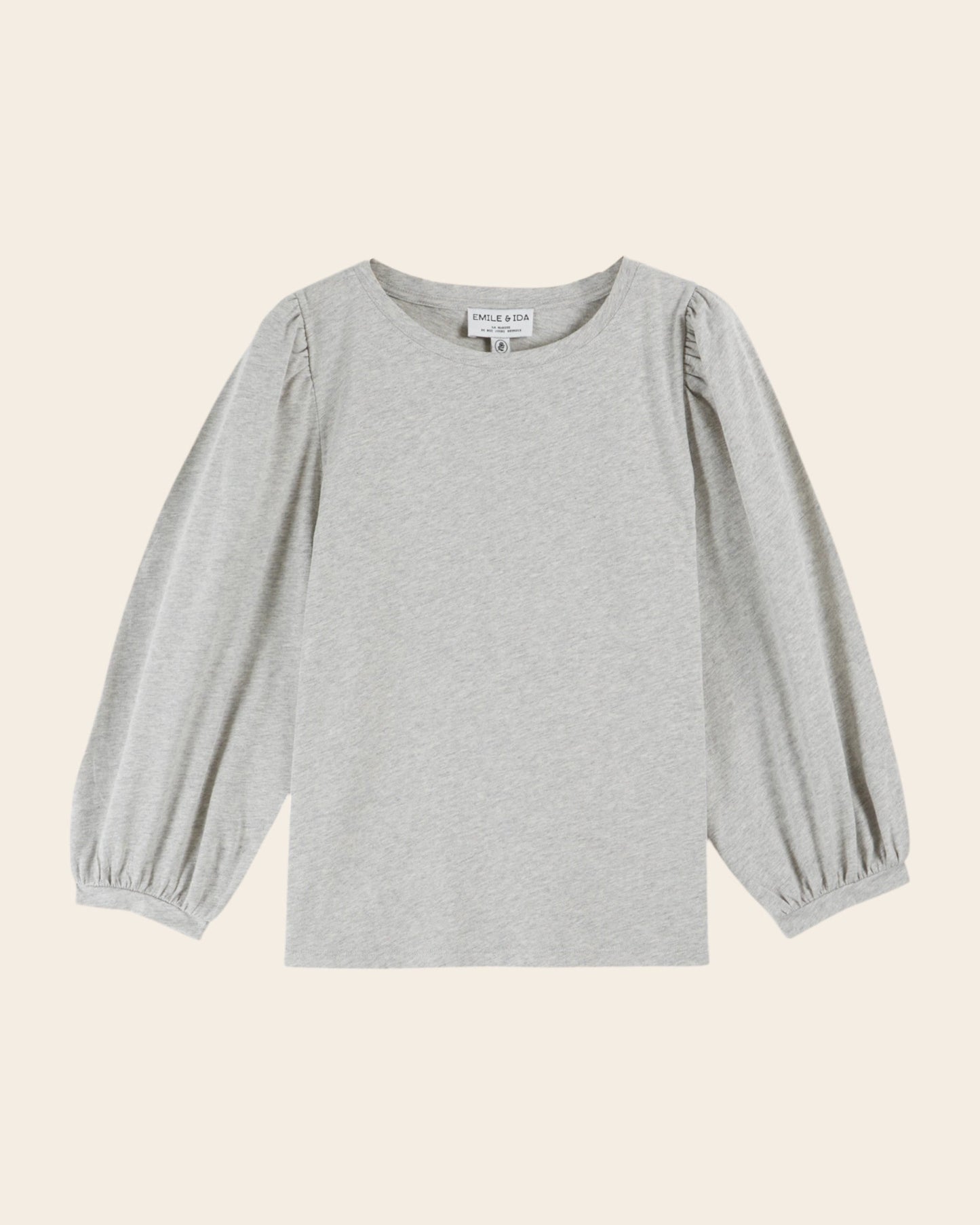 T-shirt - Manches longues coton bio gris