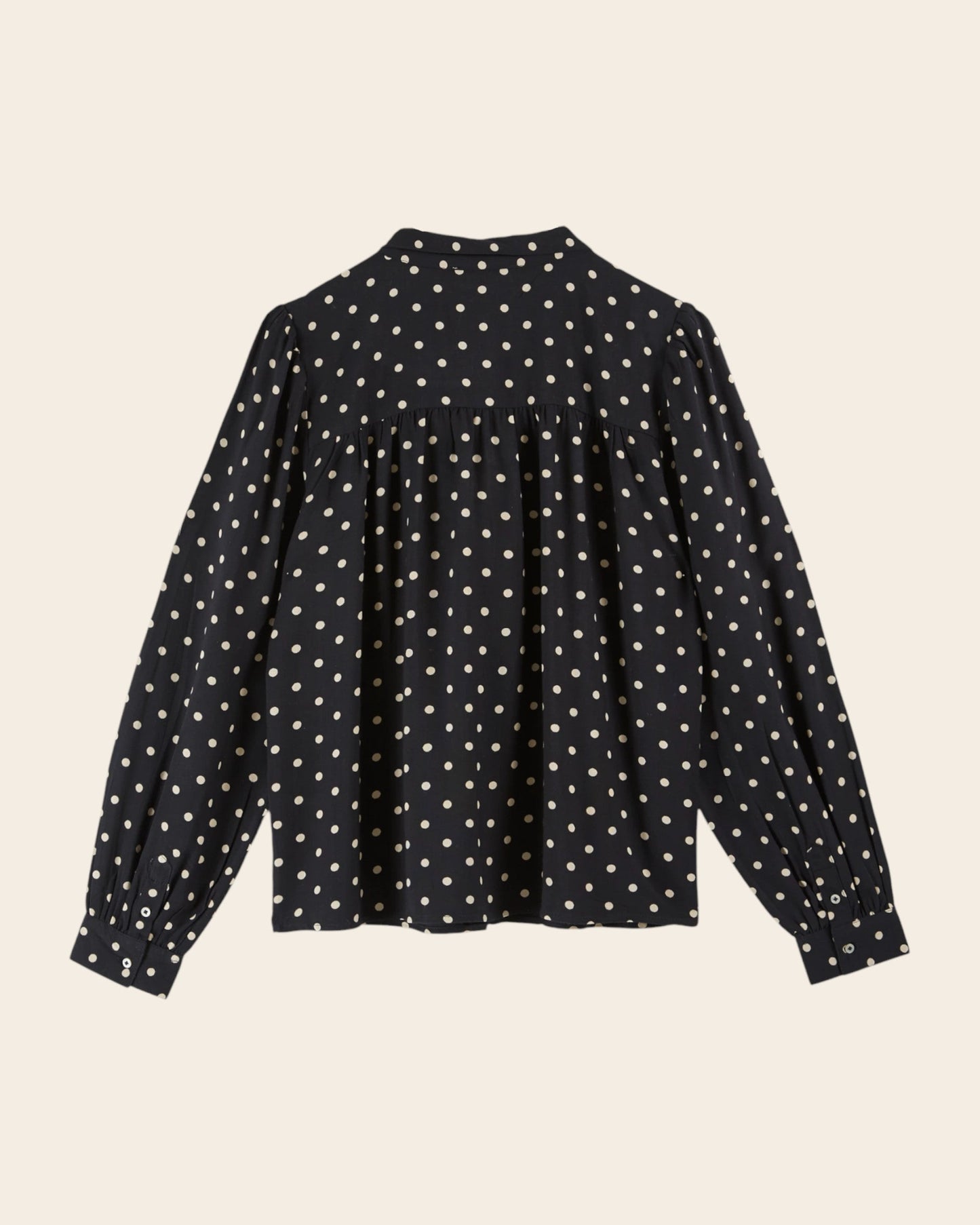 Blouse - Col V pois noir