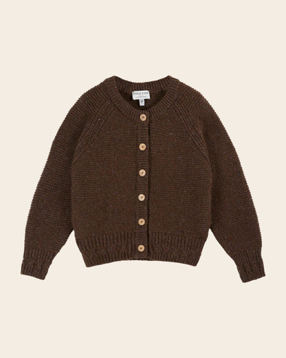 Cardigan - Laine point mousse marron