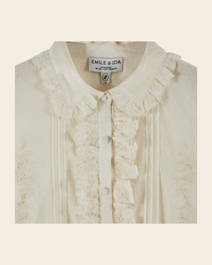 Blouse - Volanté broderie anglaise écru
