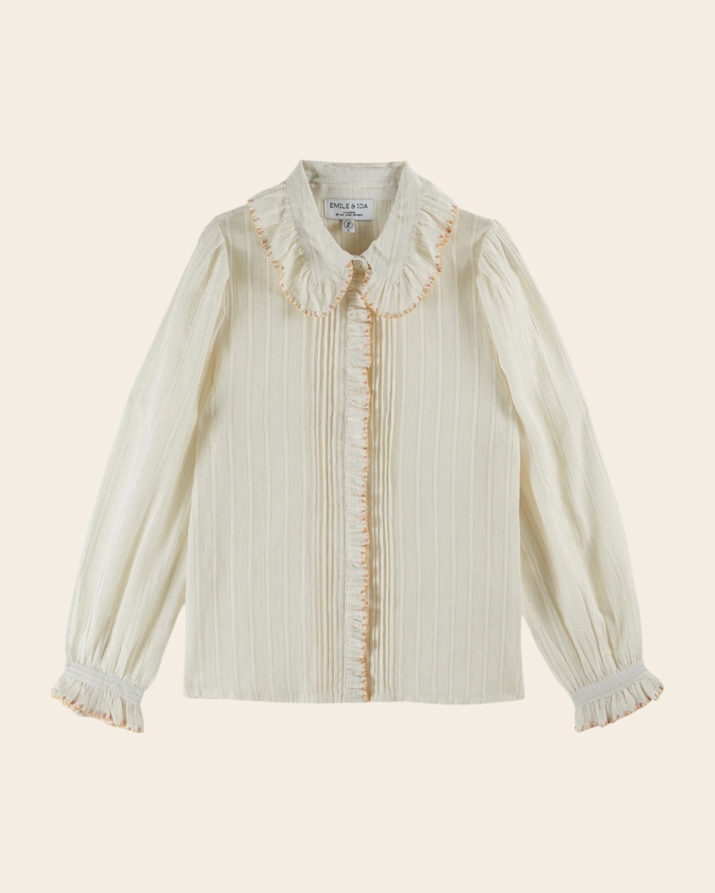 Blouse - Lurex à perles écru