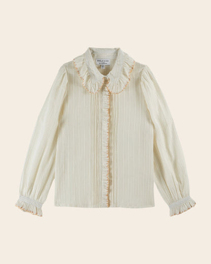 Blouse - Lurex à perles écru