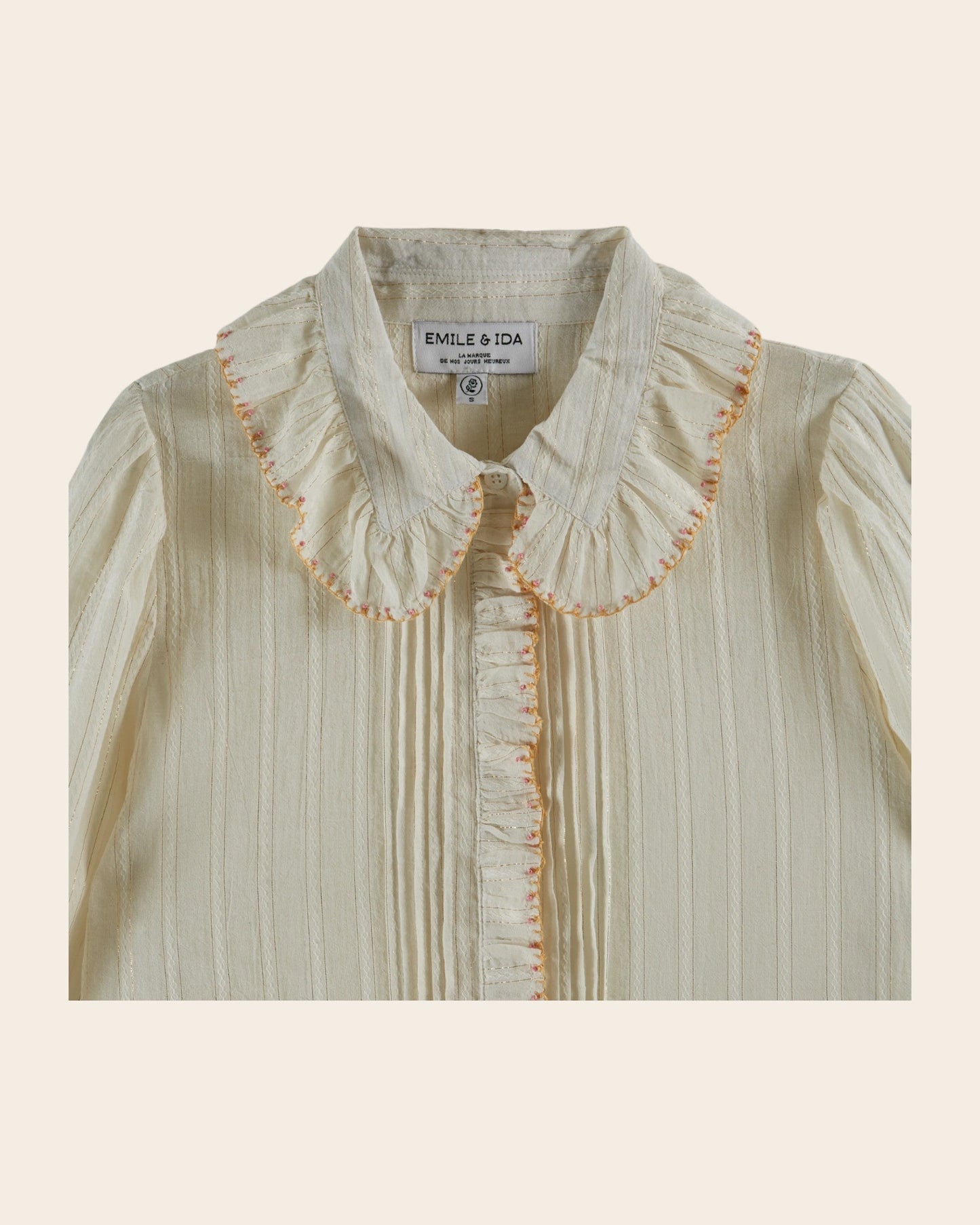 Blouse - Lurex à perles écru