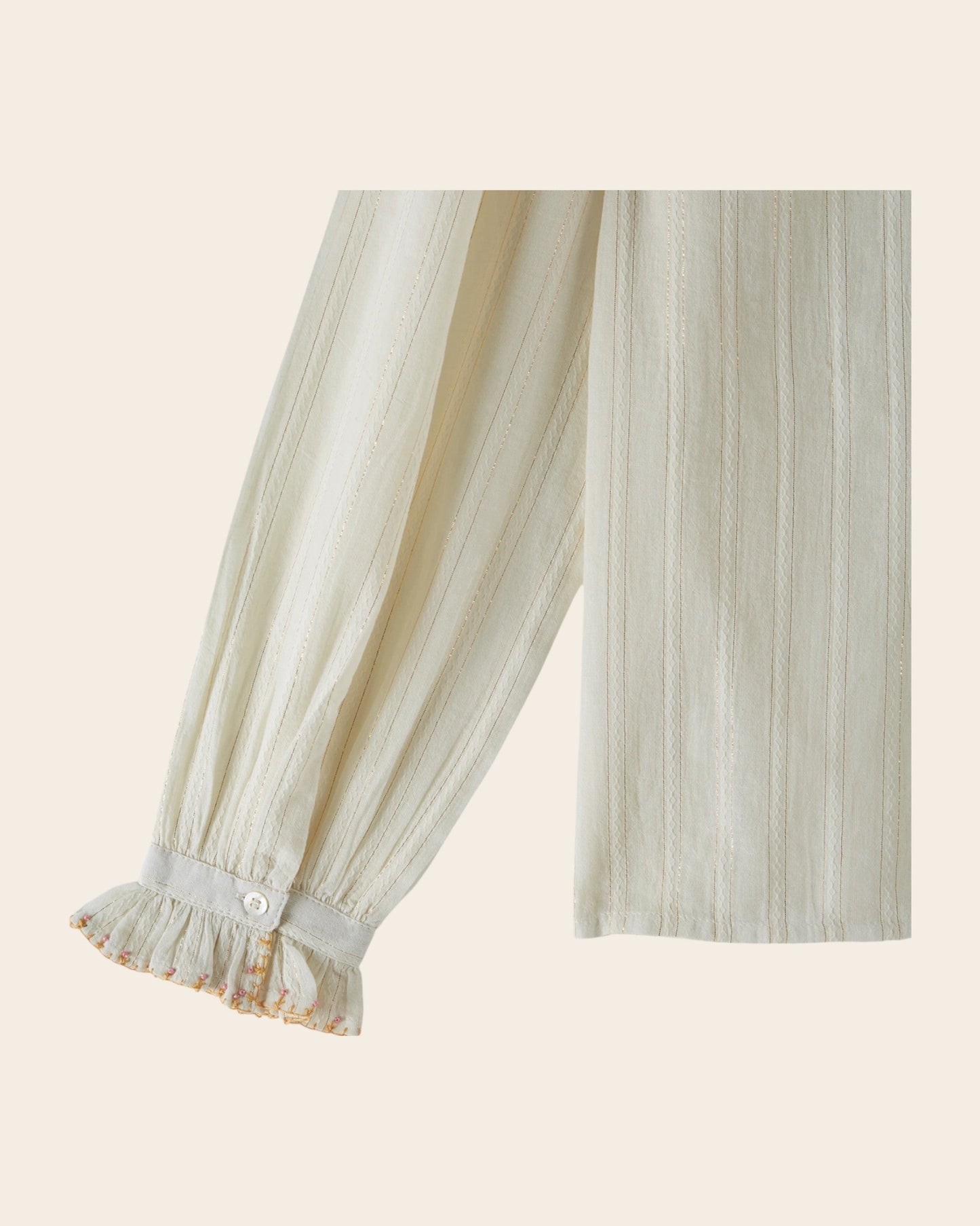 Blouse - Lurex à perles écru