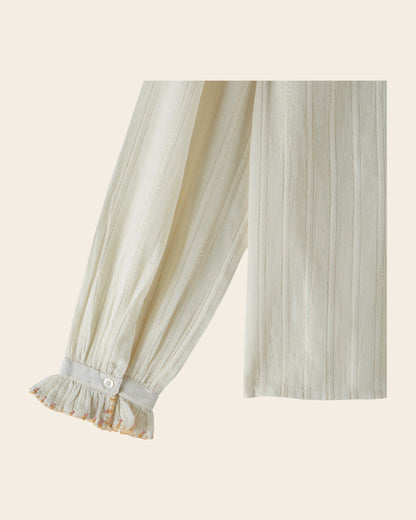 Blouse - Lurex à perles écru