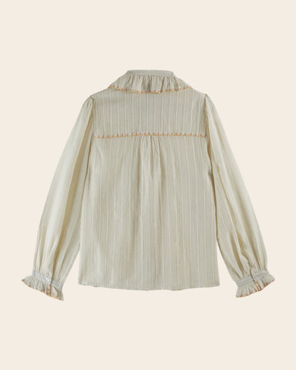 Blouse - Lurex à perles écru